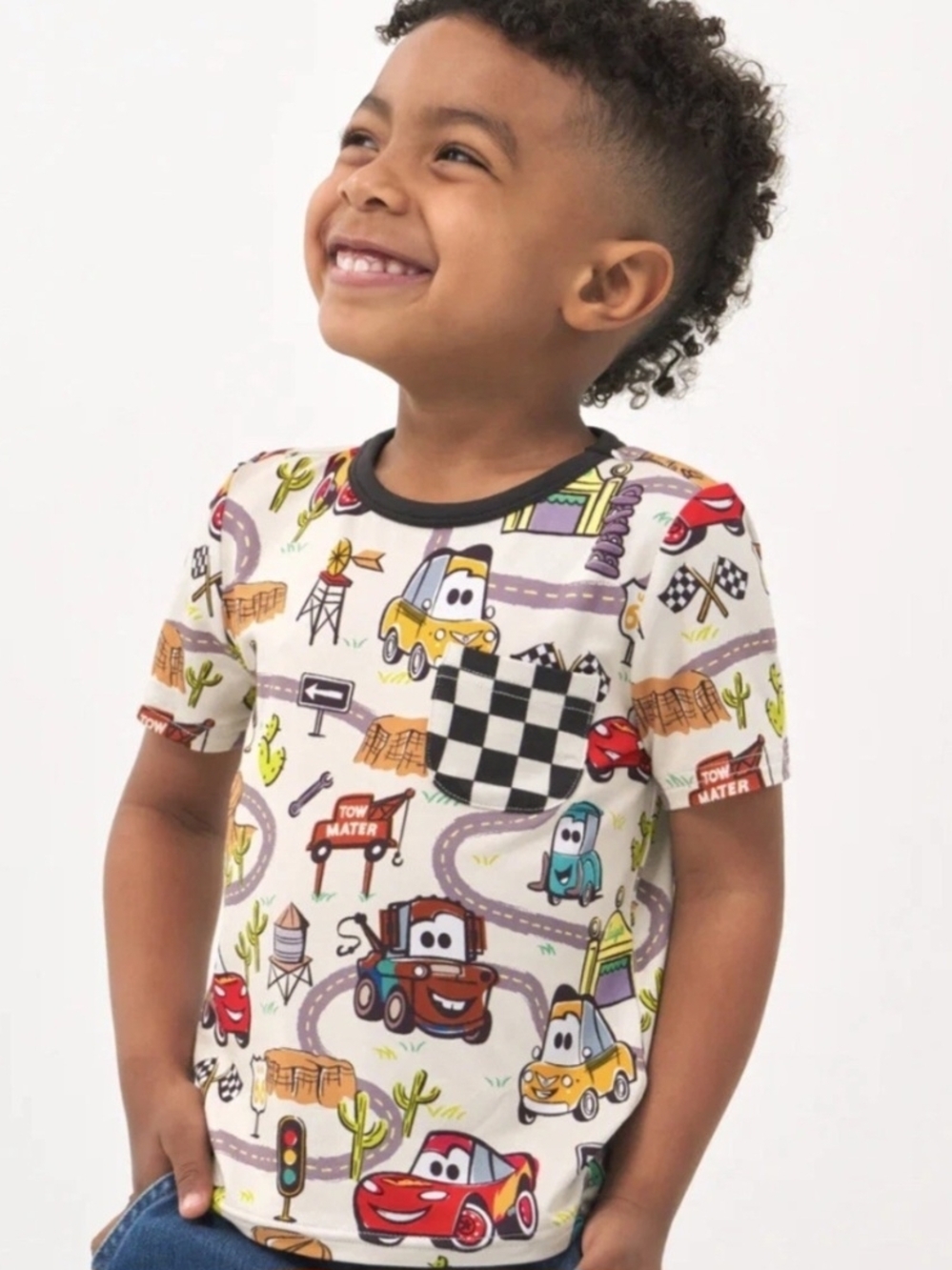 Little Sleepies Kids Disney Cars Pocket Tee
